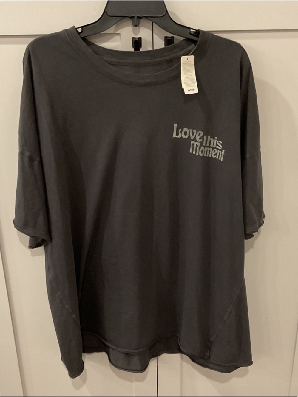 aerie Heather Charcoal Gray Graphic Tee